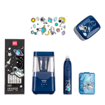 得力學(xué)生電動文具禮盒文具套裝削筆機(jī)套裝文具開學(xué)大禮包兒童節(jié)日禮物居家學(xué)習(xí)用品六一兒童節(jié)新年禮物 【航天少年】電動文具6件套