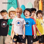 匡威（Converse）兒童裝男童短袖t恤夏季新款純棉打底衫小女孩半袖套頭上衣夏季T恤 純白色(寬松版)-中性 140 /68 【建議身高128-140cm】