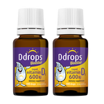Ddrops 滴卓思嬰幼兒維生素d3滴劑drops新生嬰兒vd3鈣吸收DD小滴瓶 兒童D3 600iu*2