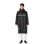 天堂 騎行雨衣雨披單人連體 電動(dòng)車長(zhǎng)款風(fēng)衣連體雨衣 黑灰XL碼