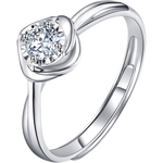 喜鉆520禮物60分效果FG色鉑金戒指活口可調(diào)節(jié)鉆戒結(jié)婚求婚