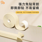 美納美兒童防撞貼防撞條海綿條自粘防撞墻貼桌邊貼嬰兒自貼防磕碰護(hù)角條 米白W型 8*200cm