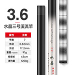 光威（GW）魚竿水晶三號(hào)超硬超輕碳素?cái)y帶方便漁具魚竿釣魚竿垂釣魚桿釣魚 3.6米