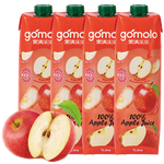 果滿樂樂（gomolo）塞浦路斯進口100%蘋果汁1升*4瓶純果汁飲料婚慶宴席聚餐年會