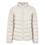 雪中飛時(shí)尚百搭休閑羽絨服女立領(lǐng)款短款輕便修身秋季輕薄羽絨服 燕麥色 L 170/92A