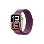 Apple/蘋果 Watch Series 10 智能手表GPS款42毫米玫瑰金色鋁金屬表殼梅子色回環(huán)式運動表帶MX1X3CH/B