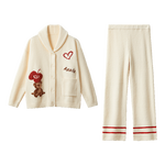十月結(jié)晶月子服秋冬款產(chǎn)婦產(chǎn)后加厚半邊絨哺乳家居服套裝（建議90-145斤）