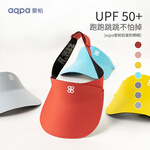 aqpa【UPF50+】?jī)和罆衩睙o(wú)頂遮陽(yáng)帽遮臉?lè)里L(fēng)防紫外線男女童0-15歲 淺灰（第2代） 均碼