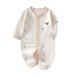 貝肽斯寶寶連體衣春秋男女爬服新生嬰幼兒衣服純棉哈衣 小小熊 66cm