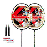 川崎（KAWASAKI）全碳素羽毛球拍雙拍對(duì)拍2支裝套裝已穿線英雄PK-005含手膠
