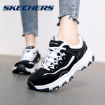 SKECHERS 斯凱奇 女鞋春季厚底增高經(jīng)典奶茶熊貓鞋休閑運(yùn)動(dòng)老爹鞋 黑白 37