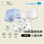 麗嬰房（Les enphants）【5A抗菌】內(nèi)褲兒童5A抗菌內(nèi)褲5條裝A類三角內(nèi)褲全棉平角內(nèi)褲 女生三角 5條 100 cm