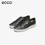愛步（ECCO）男士休閑鞋 時尚板鞋 平底耐磨 牛皮舒適 柔酷7號 黑色 42