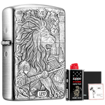 ZIPPO打火機之寶防風煤油 星座秘典-獅子座含油賀卡 生日禮物 含油套裝