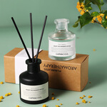 YUROUGE無火香薰家用室內(nèi)持久香氛精油梔子花香臥室衛(wèi)生間空氣清新劑 英國梨&小蒼蘭50ml【透明】*1瓶