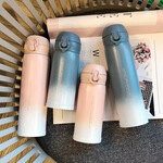艾格辰便攜兒童保溫杯304不銹鋼水杯漸變保溫杯學(xué)生家用杯子 漸變粉 350ml