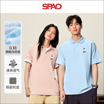 SPAOSP韓國(guó)同款經(jīng)典小熊男士夏季休閑POLO衫寬松翻領(lǐng)短袖SPPL25SD07XY 藏青#SP象牙熊-貼布繡 L