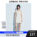 UR2025夏季新款女度假風(fēng)少女感蝴蝶結(jié)系帶連衣裙UYL750063 本白 XS