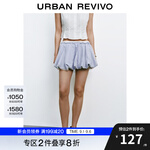 UR2025夏季新款女裝時(shí)尚休閑撞色格紋短款花苞半裙UYU550067 淺藍(lán)色格子 (裙長(zhǎng)偏短) S (XS-S)