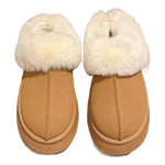 2025新款秋冬雪地靴女款時尚百搭厚底加絨加厚保暖網(wǎng)紅外穿毛毛鞋 8806雪地靴-黃色 36 -37適合35-36