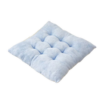 毛絨棉純色坐墊牛奶絨防滑椅子墊久坐屁股墊家用板凳子墊 【淡雅藍】 飽滿支撐/舒享護腰【防滑底+固定綁帶】 40*40cm