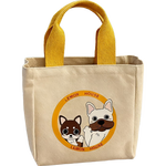 包包女上班小拎包帆布包手提包新款便当包饭盒学生带饭小提包 红色+黑色【狗】