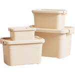 家用收纳箱高颜值客厅大容量衣服杂物整理储物防水防尘桌面收纳盒 家用收纳箱奶油风2个