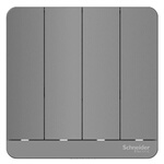 Schneider Electric 施耐德電氣 AvatarOn繹尚系列 四開(kāi)單控開(kāi)關(guān) 熒光灰 LED款