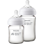AVENT 新安怡 自然順暢系列 SCF679/53 玻璃奶瓶對裝 125ml+240ml 奶嘴1月+/0月+