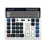 SHARP 夏普 EL-2135 Plus 白色太陽能雙電源計算器 財務(wù)會計專用大屏幕計算機器 辦公用品 2135升級版