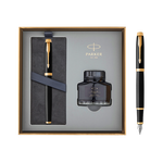 PARKER 派克 鋼筆 IM系列 麗雅黑金夾 F尖 墨水禮盒裝