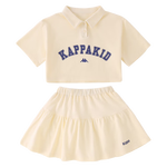 Kappa Kids卡帕童裝女童夏裝套裝新款大童洋氣夏款網(wǎng)紅兒童兩件套 黃色 160 cm 13-14歲