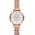 安普里奧·阿瑪尼（Emporio Armani）女款 手表石英手表小金表簡(jiǎn)約休閑氣質(zhì)女表 520送禮物 滿(mǎn)天星玫瑰金AR11244 32MM