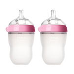 comotomo 可么多么 寶寶奶瓶新生兒 寬口硅膠奶瓶防摔 250ml*2 粉色