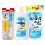Pigeon 貝親 奶瓶清洗劑套裝 700ml+補(bǔ)充裝 600ml+多功能奶瓶奶嘴刷