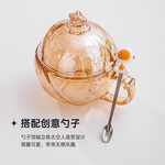 樂唯詩(shī)（NERVISHI）玻璃水杯帶蓋勺星空杯早餐杯牛奶杯果汁杯冰激凌杯 星球杯【幻境彩】320ml 1只