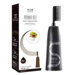 韓金靚染發(fā)膏植物純免漂自己在家染發(fā)劑蓋白頭發(fā)不沾非泡泡染男女士專用 咖啡色 180ml*1盒 【少量蓋白】