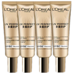 歐萊雅（L'OREAL）防曬隔離霜多重防護小金管臉部遮瑕保濕提亮膚色戶外便攜禮物 7.5ml*4