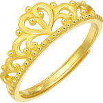 Chow Sang Sang 周生生 Love Décodé「愛(ài)情密語(yǔ)」系列 90227R 女士皇冠活口足金戒指 2.69g