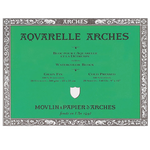 阿詩（ARCHES）水彩本純棉水彩紙進口300g畫畫紙水彩畫專業(yè)用紙四面封膠 綠面 中粗(26X36CM) 20頁/本