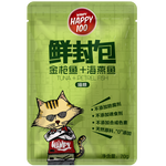 頑皮（Wanpy）貓鮮封包貓濕糧拌飯軟包貓咪零食寵物食品 金槍魚(yú)+海燕魚(yú)70g*12袋