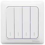 Schneider Electric 施耐德電氣 Brillyn睿意系列 A3E34_2A 四開雙控開關(guān) 白色