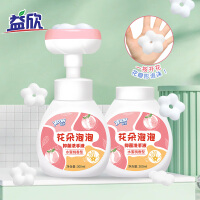 益欣 泡泡洗手液300ml按压式+300ml抑菌家用泡沫丰富易冲洗水蜜桃味