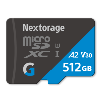 Nextorage 512GB TF(MicroSD)存储卡U3 C10 A2 V30 G系列内存卡 读速100MB/s 写速90MB/s带适配器 保护盒