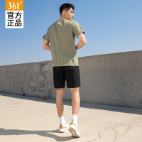 361°短袖T恤男夏季圆领宽松季运动服男士衣服白色半袖 -3龙井绿 M