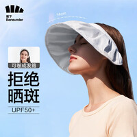 蕉下防晒帽女空顶遮阳帽太阳帽女帽子防紫外线礼物纭际贝壳帽 宁静灰
