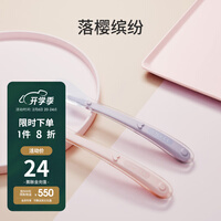 嫚熙(EMXEE)【新品】嫚熙宝宝硅胶软勺餐具婴儿喂奶喂水勺子儿童吃饭辅食碗勺 落英缤纷