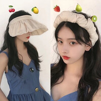 尊图者 帽子女韩版百搭防晒遮脸太阳帽潮贝壳渔夫帽防紫外线遮阳空顶帽 颜色随机 均码【收藏加购 头围52-60】