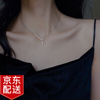 YYEU s925银长条几何项链女潮韩版锁骨链简约大方网红气质个性学生清新 925银 长条项链