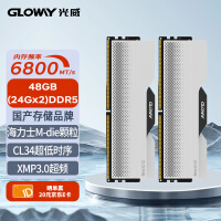 光威（Gloway）48GB(24GBx2)套装 DDR5 6800 台式机内存条 龙武系列 海力士M-die颗粒 CL34 助力AI